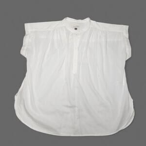 Universal Thread White Cotton Blouse XL – Mock Neck, Cap Sleeves, Casual Wear